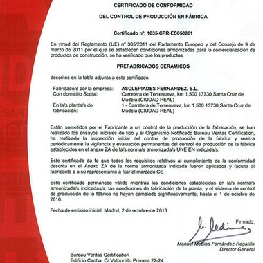 Asclepiades Fernández - Certificado